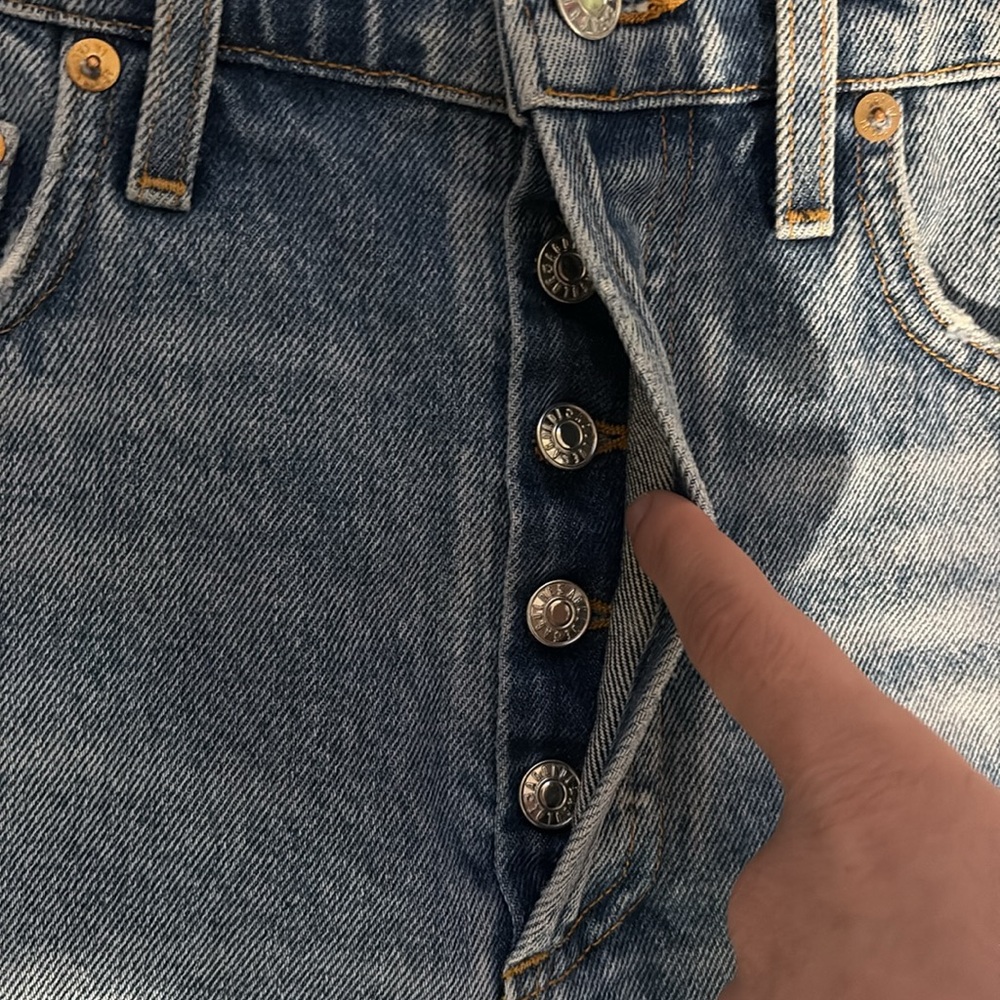 Agolde Light Blue Denim Mini Skirt - Picture 4 of 6